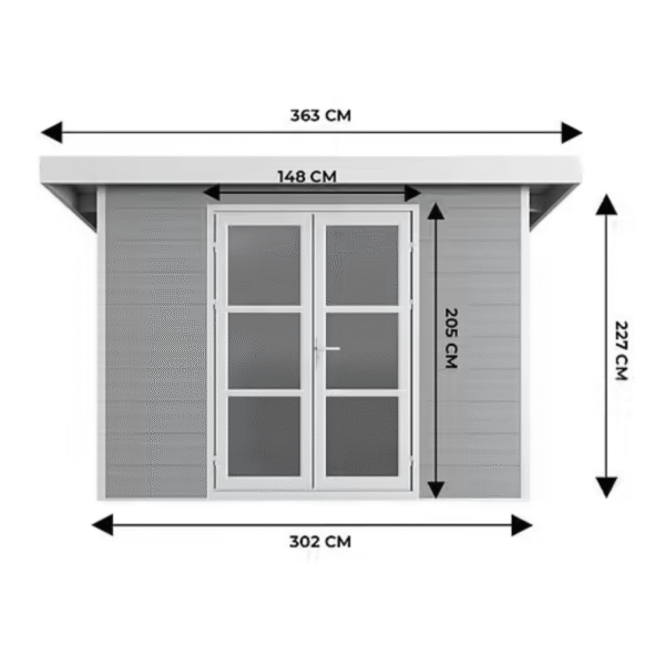 Offre Spéciale - Abri de jardin composite SINTRA – 9 m2 gris clair – Produit Neuf – DESTOCKAGE – Image 3