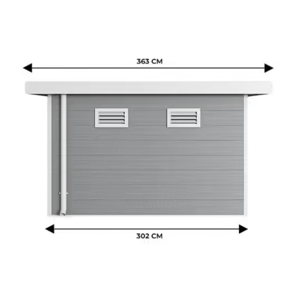 Offre Spéciale - Abri de jardin composite SINTRA – 9 m2 gris clair – Produit Neuf – DESTOCKAGE – Image 4