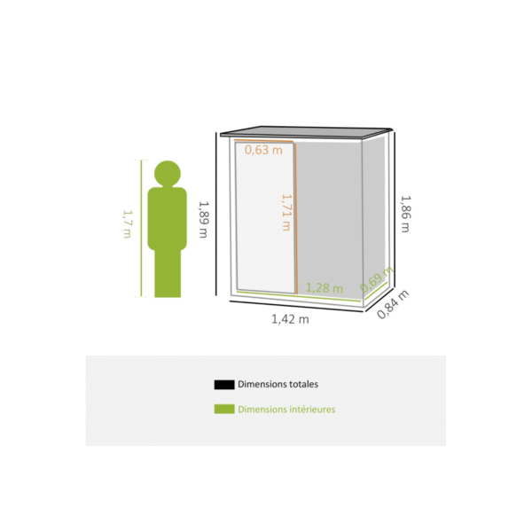 Produit Neuf - Abri de Jardin 1,2 m² – Cabanon Compact avec Porte Verrouillable – Image 5