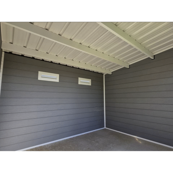 Offre Spéciale - Abri de jardin composite SINTRA – 9 m2 gris clair – Produit Neuf – DESTOCKAGE – Image 12