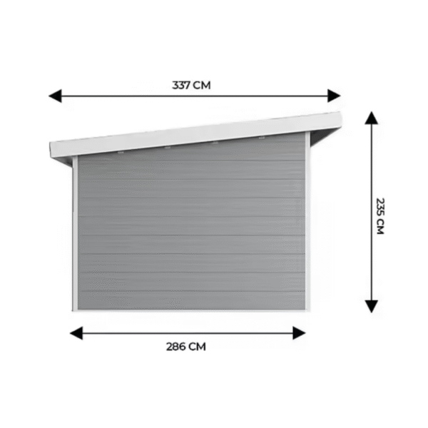 Offre Spéciale - Abri de jardin composite SINTRA – 9 m2 gris clair – Produit Neuf – DESTOCKAGE – Image 5