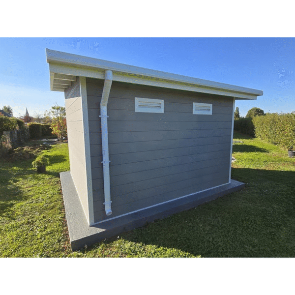 Offre Spéciale - Abri de jardin composite SINTRA – 9 m2 gris clair – Produit Neuf – DESTOCKAGE – Image 7
