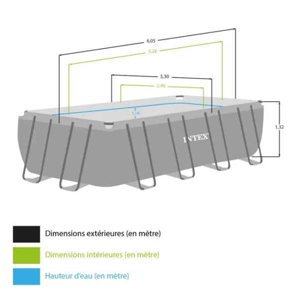 Piscine tubulaire INTEX Ultra XTR rectangulaire L. 5,49 x l. 2,74 x H. 1,32 m – Image 3